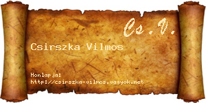 Csirszka Vilmos névjegykártya